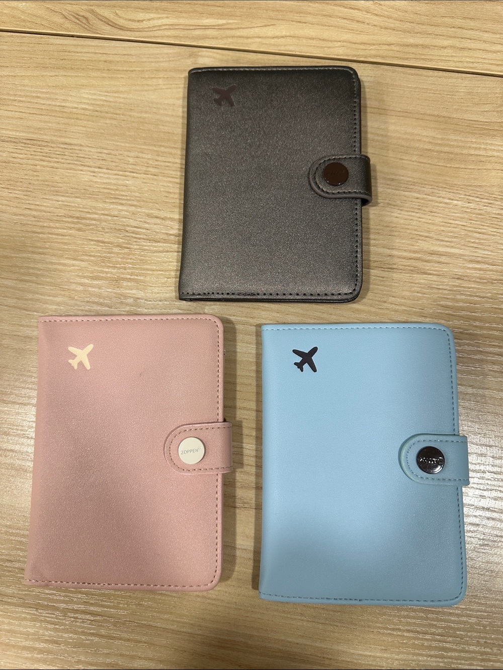 Passport Wallet Trio - Pink, Blue, Gray